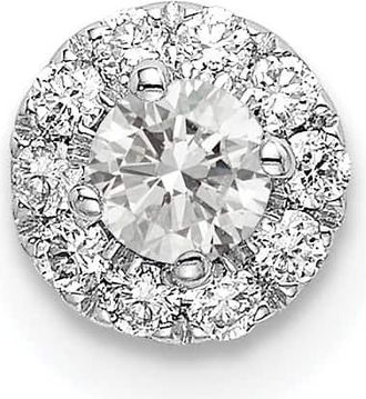 Diamond2Deal 14K White Gold Lab Grown Diamond Round Halo Pendant (0.24ct, VS, G-H)