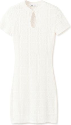 Mango Open Knit Minidress in Ecru at Nordstrom, Size 10