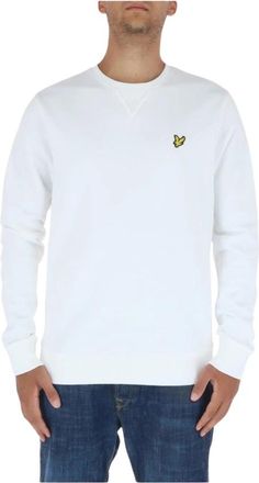 Lyle & Scott Sweatshirt met klassieke pasvorm en printpatroon - Heren - Sweatshirts - Wit - 2XL - Katoen - Hoodies & sweatvesten