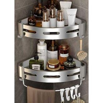 OEM Estante Esquinero Para Ducha, Juego De 2, Estante De Ba&ntilde;o De Pared Con Adhesivo, Almacenamiento Para Inodoro, Dormitorio Y Cocina