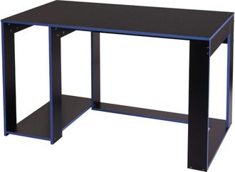 Hhg non utilizzato] Scrivania ufficio computer 834 mdf 60x120x76cm nero e blu