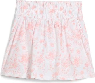 Puma Sandy Golf Skirt Womens Pink Floral Smocked Waist A-Line Active DSGL1091
