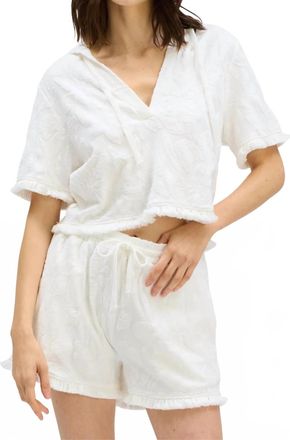 Allison New York Capri Cotton Shorts In White