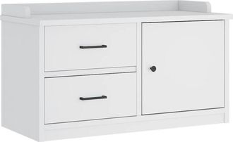 vidaXL Vidaxl - Banco de recibidor sandnes madera maciza pino blanco 87x40x50cm