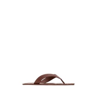 J.W.Anderson Schoenen, Heren, Bruin, 43 EU, Leer, Leren Flip-Flops met Reli&euml;f Logo
