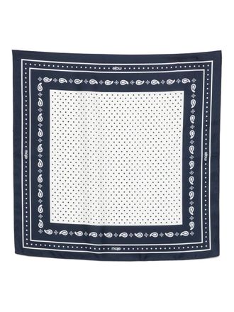 Maje polka-dot silk scarf - Blauw