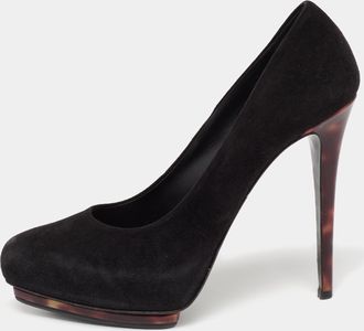 Le Silla Black Suede Platform Pumps