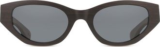 Oh My Woodness! Cat Eye Full Rim Acetate Mens Sunglasses Brown Size 52 - Free Lenses - Oh My Woodness