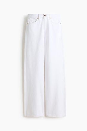 H&M Wide High Waist Jeans in White at Nordstrom, Size 10