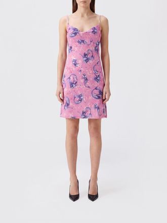 Versace Jeans Couture Graphic Print Mini Sheath Dress with Thin Straps