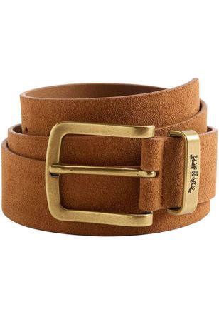 Levi's Lederg&uuml;rtel LEVIS METAL TWO HORSE KEEPER BELT, Damen, Gr. 110, caramel cafe, Leder, unifarben, G&uuml;rtel Lederg&uuml;rtel, mit Metallschliesse