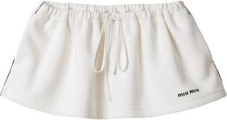 Miu Miu Minigonna in jersey di cotone - Bianco