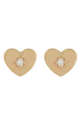 Anzie Jac+Jo Icon Vintage Heart Stud Earrings in 14K Gold at Nordstrom Rack