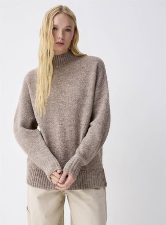 Twik Womens Mock-neck loose sweater