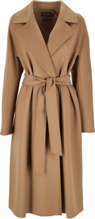 Max Mara Cappotto a portafoglio con cintura - Marrone