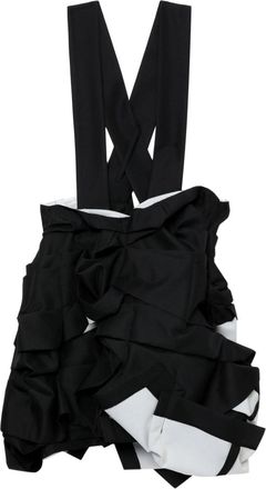 Comme Des Garçons Tuck ruched suspender skirt - women - Polyester - S - Black
