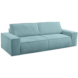 Vente-Unique Vente-unique - Divano letto 4 posti in Velluto a coste Azzurro turchese - amelia di pascal morabito