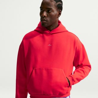 Nike Mens Standard Issue Therma-FIT Brushed Basketball Pullover Hoodie in Red | IM5918-657