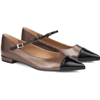 L.k. Bennett Monty Pointed Cap Toe Mary Jane Flat in Bronze Gold at Nordstrom Rack, Size 11Us / 41Eu
