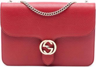 Gucci Pre-owned Shoulder Bags, female, Red, Size: ONE SIZE Pre-owned Leather Shoulder Bag