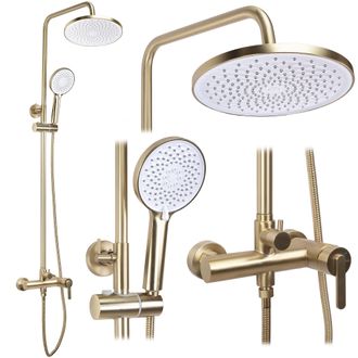 Rea Juego De Ducha Rea Ontario Led Brush Gold