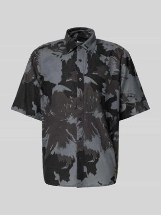 Only & Sons Relaxed Fit Freizeithemd aus Baumwoll-Leinen-Mix Modell CAIDEN in Black, Gr&ouml;&szlig;e XXL