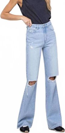 Flying Monkey Leslie 90s Vintage Flare Jeans In Blue