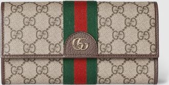 Gucci Ophidia Continental Wallet, Beige, GG Canvas