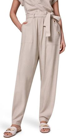 DKNY Belted Tapered Pants in Natural at Nordstrom, Size X-Large