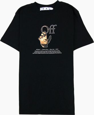 Off-white Mens Off White Carav Hand S/s T Shirt Black Multi - Black/Multi - Size: 40
