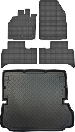 OEM Renault Grand Scenic Iii Van De 04.2009 A 11.2016 Set - Alfombrillas De Goma Para Coche + Alfombrilla Para Maletero