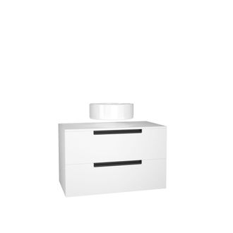 Aurlane Mueble de ba&ntilde;o con 2 cajones y 1 lavabo redondo