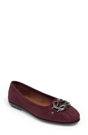 Aerosoles Big Bet Ballet Flat in Fig Faux Suede at Nordstrom Rack, Size 8