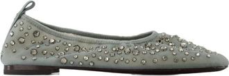 Tory Burch Ballerinas met Kristalversiering van Mesh - Dames - Ballerinas - Blauw - 36 EU - Leer - Schoenen