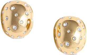 Self Portrait Gold Curved Crystal Earring