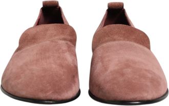 Dolce & Gabbana Pink Suede Loafers Formal Men Dress Mens Shoes (Pre-Owned)