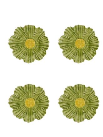 Bordallo Pinheiro Plato de Postre Cosmos Maria Flor - Set 4 pzs