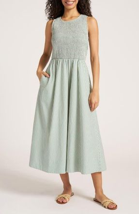 Matty M Verona Stripe Midi Dress in Jade at Nordstrom, Size X-Large
