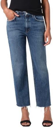 A Gold E Valen Frayed Mid Rise Ankle Straight Leg Jeans in Solace at Nordstrom Rack, Size 32