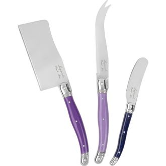 French Home Set of 3 Assorted Laguiole Cheese Knives in Plum Rose at Nordstrom Rack