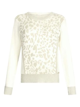 Liu Jo Trui met dierenprint en jacquard - Wit