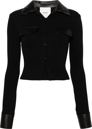 Nanushka Rasima shirt - women - Polyurethane/Zinc/Polyester - M - Black