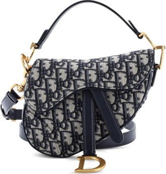 Dior Saddle Handbag with Strap Oblique Canvas Mini shoulder bag - Blu