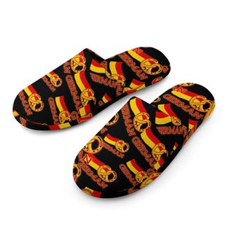 Generic Pretzel Germany Flag Mens Cozy Memory Foam Slippers Warm Cotton House Shoes Comfy Slipper for Indoor Outdoor
