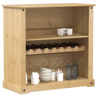 vidaXL Vidaxl - Botellero Corona Madera Maciza De Pino 107,5x51x105,5 Cm