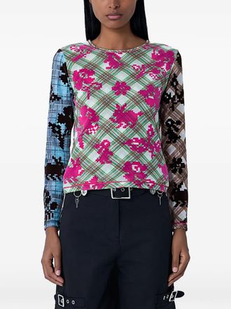 Chopova Lowena pixel-bunny T-shirt - women - Recycled Polyester/Elastane/Polyester - L - Green