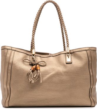 Gucci Womens Bamboo Tote Bag - Sage Green Leather - One Size