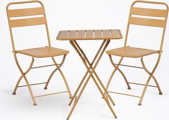 Sklum Sklum - Set De Mesa (60x60 Cm) Y 2 Sillas Plegables De Jard&iacute;n Janti