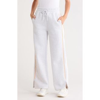 90 Degree by Reflex Finish Line Fleece Sweatpants in Heather Light Grey/Orange at Nordstrom Rack, Size X-Small
