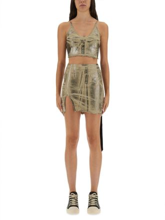 Rick Owens Beige Solid V Neck Top